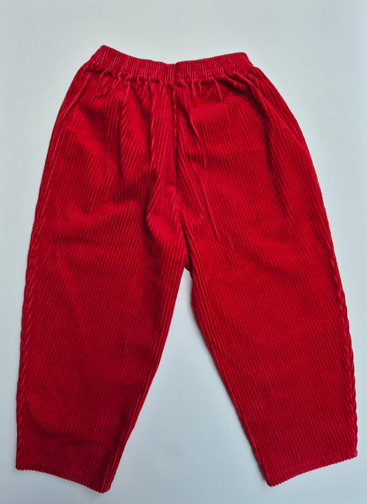 Rode corduroy broek - maat 86/92 | 18 - 24 maanden