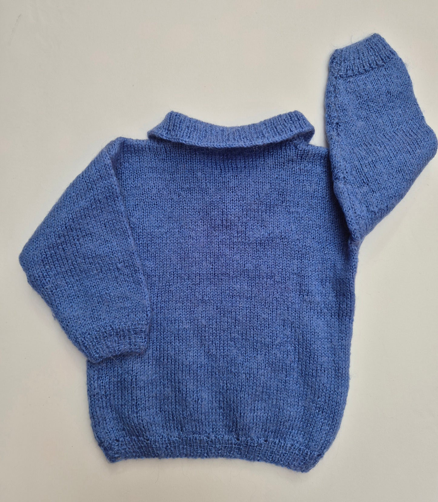 Gebreide blauwe trui - maat 74 | 6 - 9 maanden