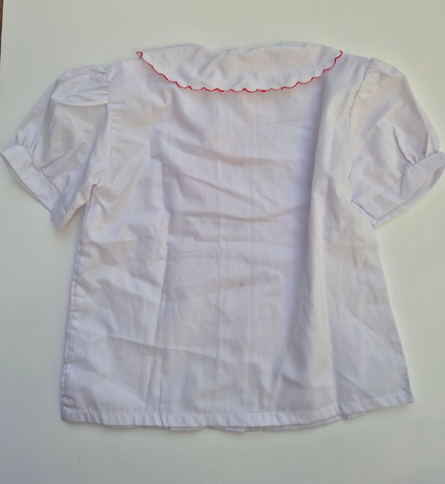 Witte blouse met rode details ‘matelot’ – maat 92 | 18 - 24 maanden