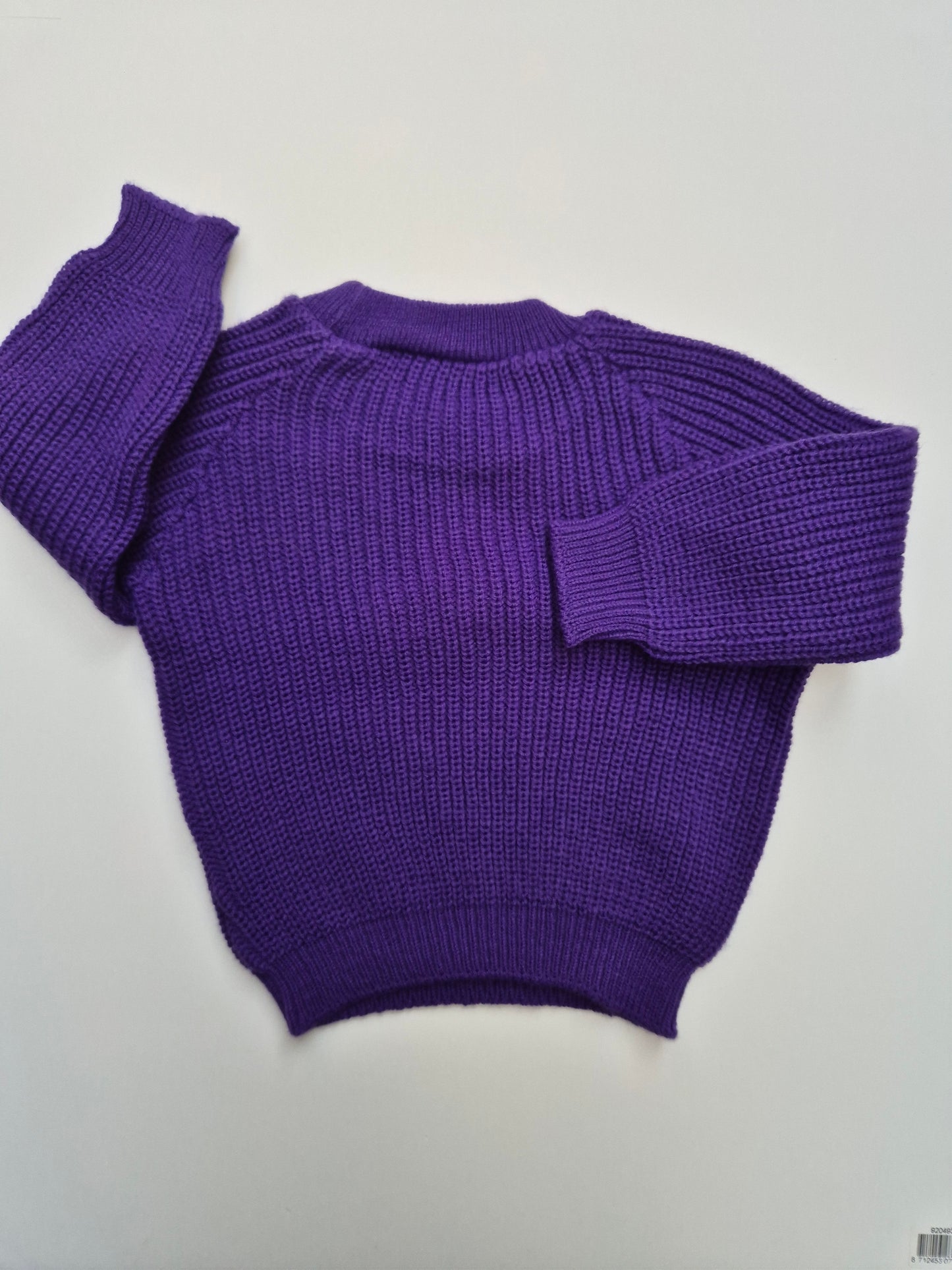 Paars gebreide trui – maat 80 | 9 - 12 maanden