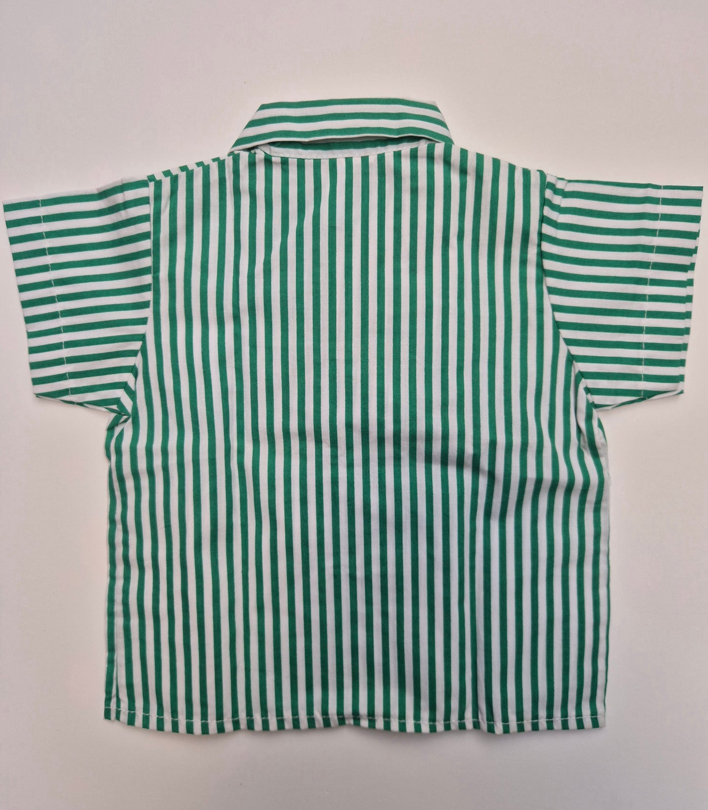 Groen-wit gestreept overhemd – maat 80 | 9 - 12 maanden