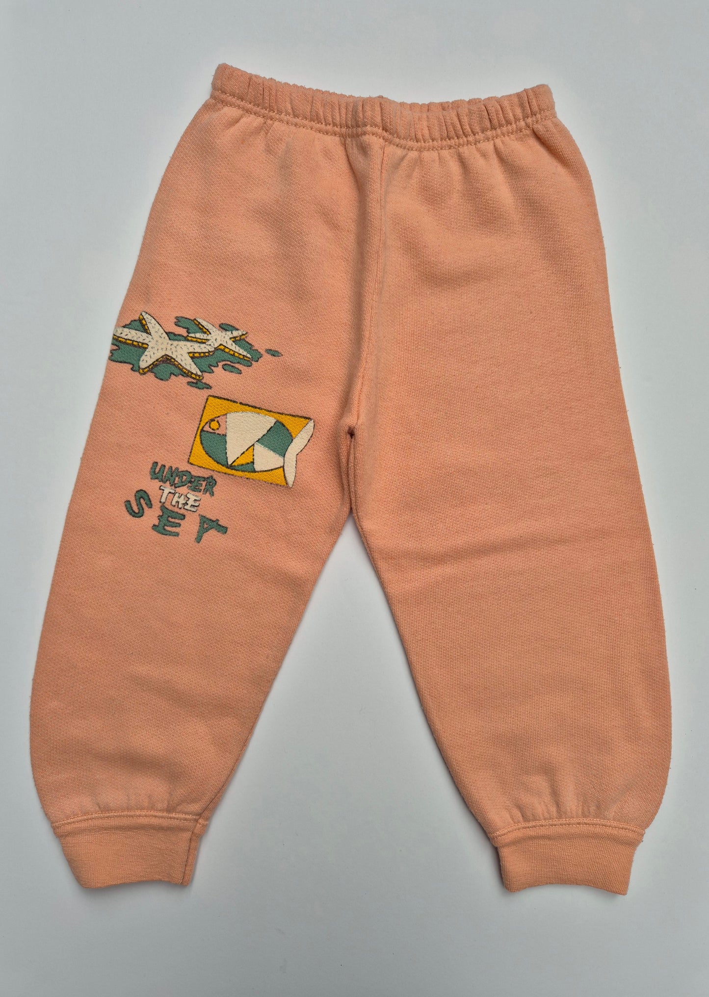 Zalmroze joggingbroek met vissen – maat 92 | 18 - 24 maanden