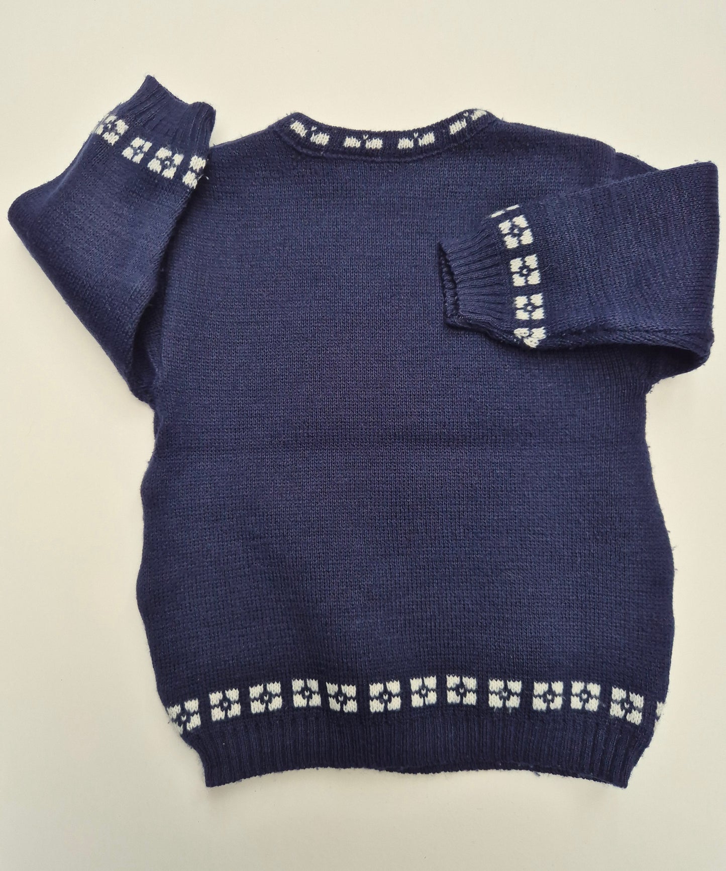 Donkerblauwe trui met eendjes – maat 80 | 9 - 12 maanden
