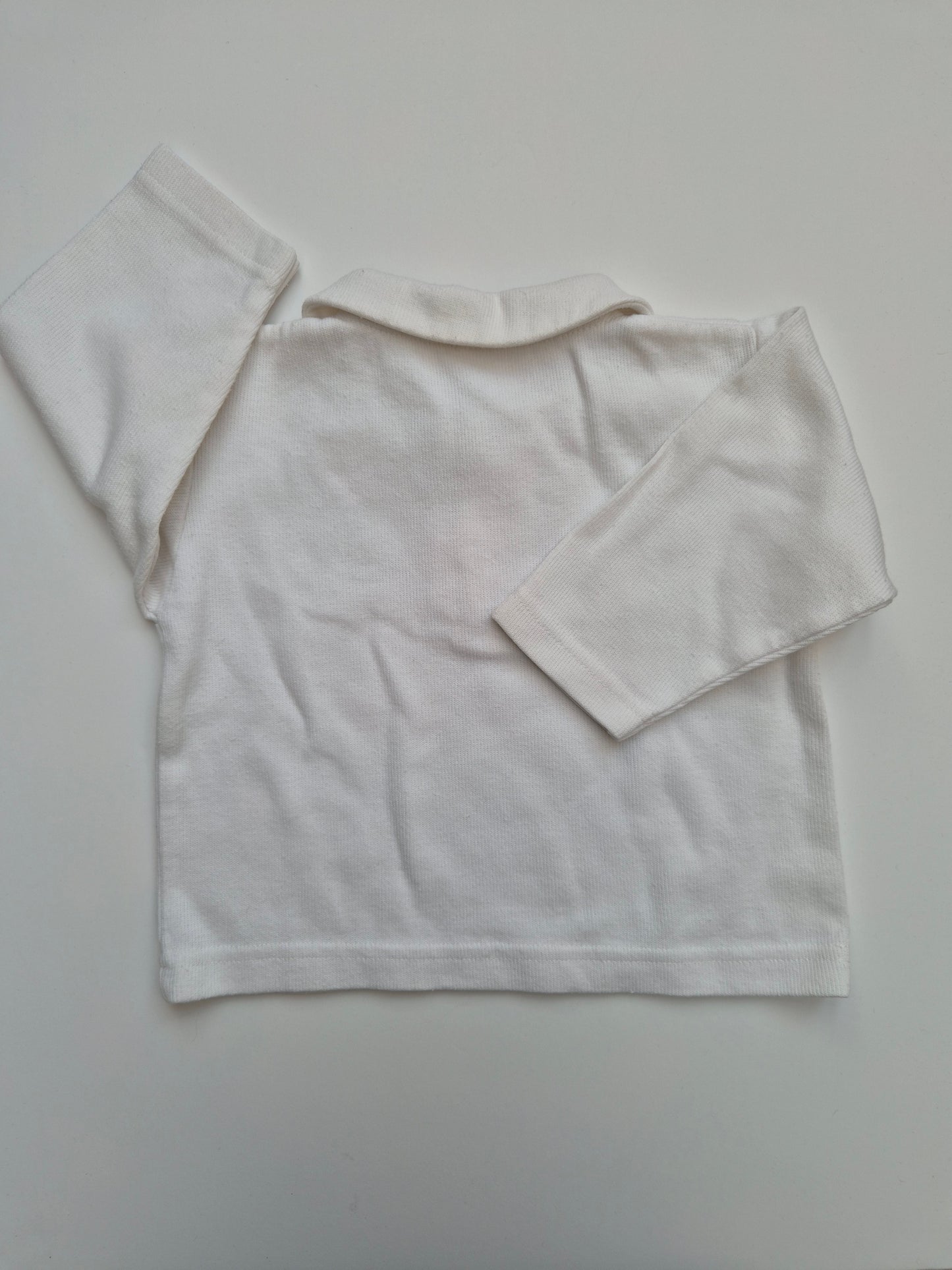 Witte longsleeve polo – maat 86 | 12 - 18 maanden