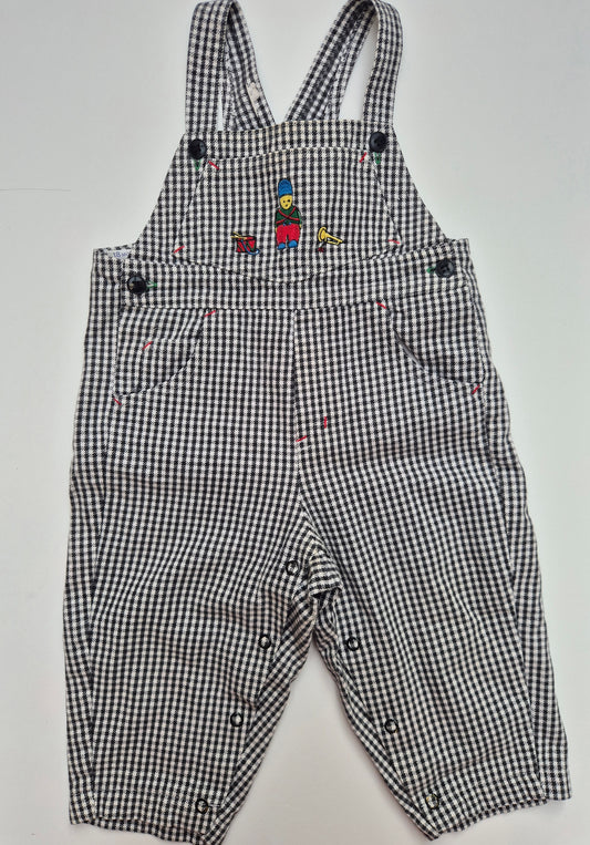 Zwart-wit geblokte tuinbroek – maat 86 | 12 - 18 maanden