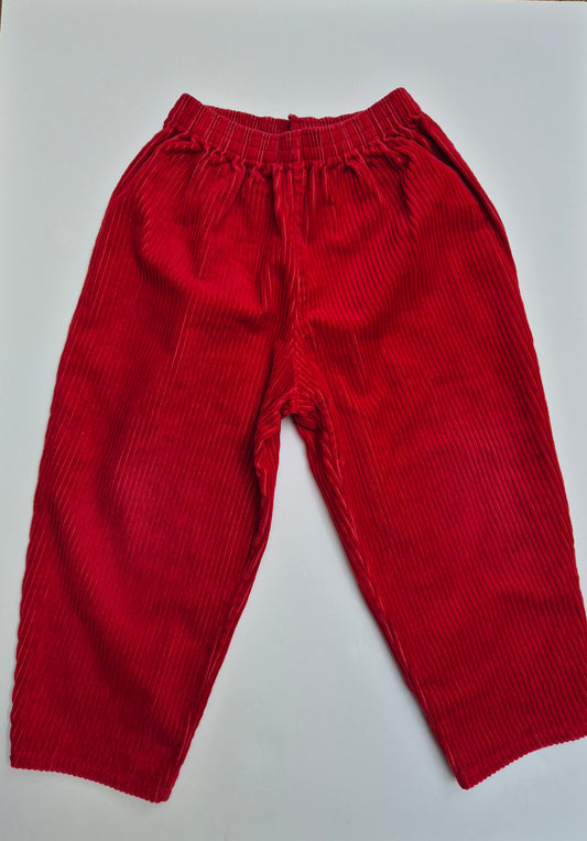 Rode corduroy broek - maat 86/92 | 18 - 24 maanden