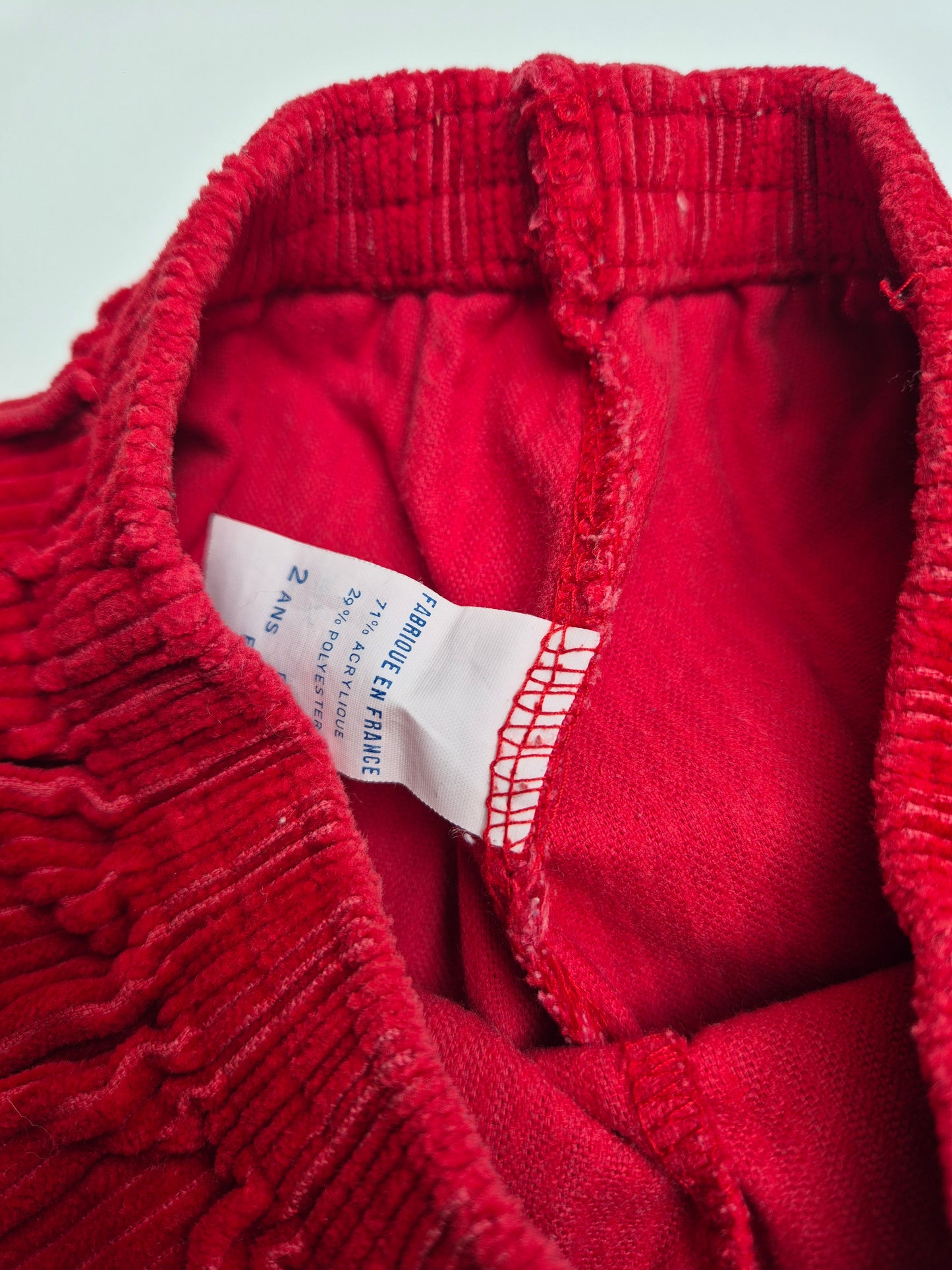 Rode corduroy broek - maat 86/92 | 18 - 24 maanden