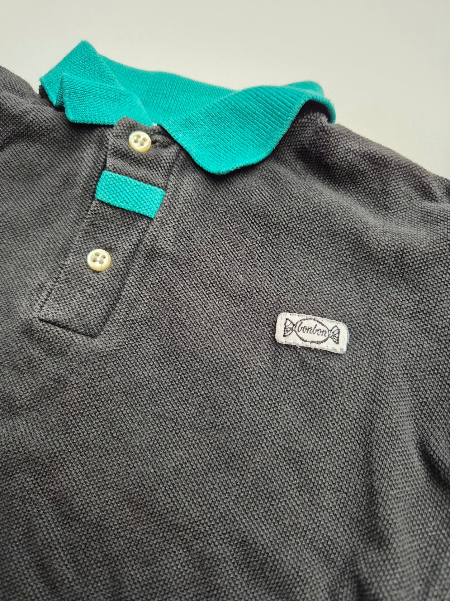 Bonbon poloshirt met turquoise details – maat 86 | 12 - 18 maanden
