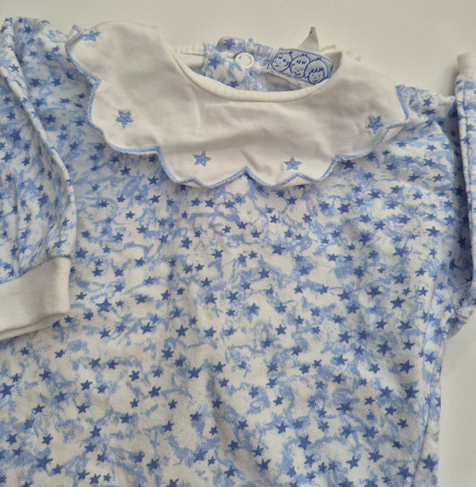 Blauw pakje met sterretjes – maat