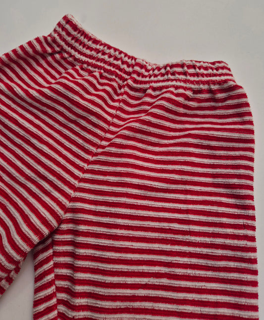 Gestreepte broek rood/wit – maat 74 | 6 - 9 maanden