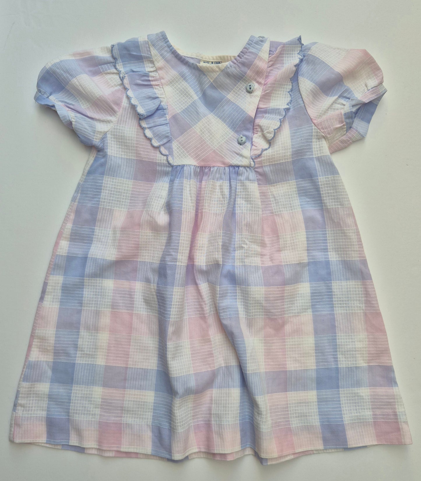 Alphabet pastel geruite jurk – maat 86 | 12 - 18 maanden