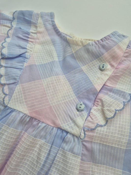 Alphabet pastel geruite jurk – maat 86 | 12 - 18 maanden