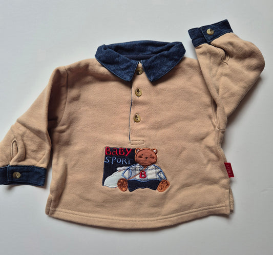 Polo trui met beer - maat 68 | 3 - 6 maanden