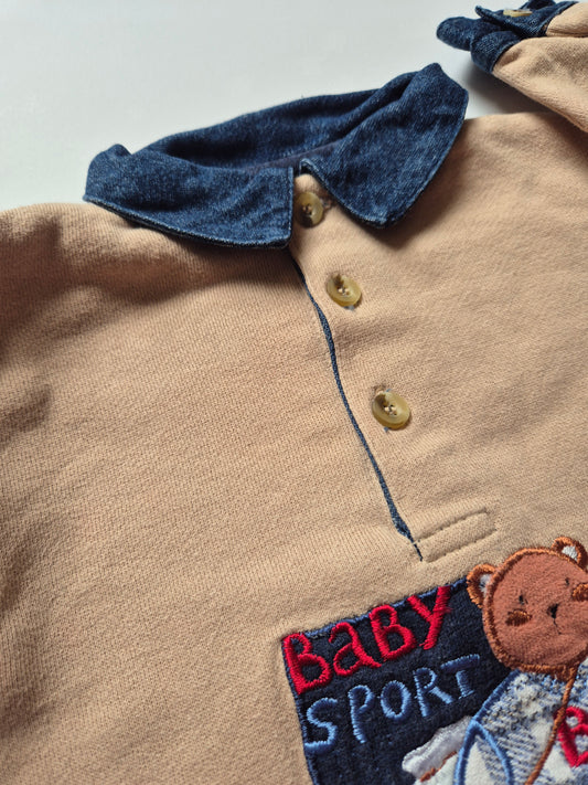 Polo trui met beer - maat 68 | 3 - 6 maanden