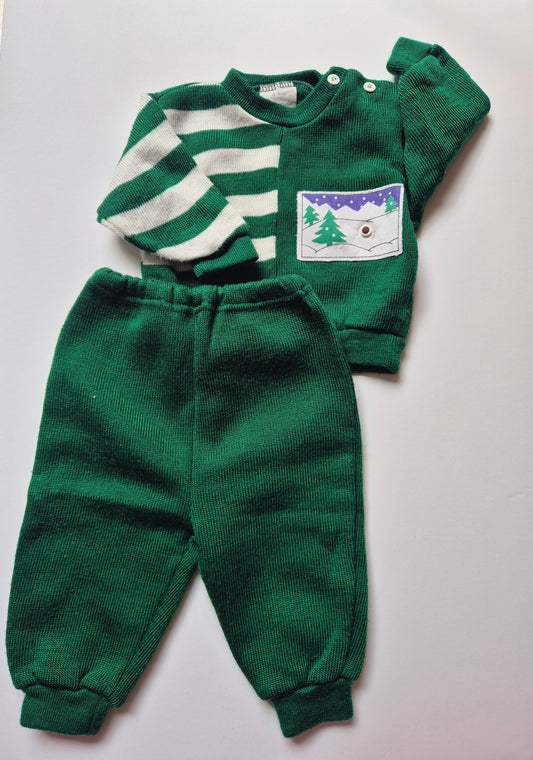 Groen kerst setje – maat 68 | 3 - 6 maanden