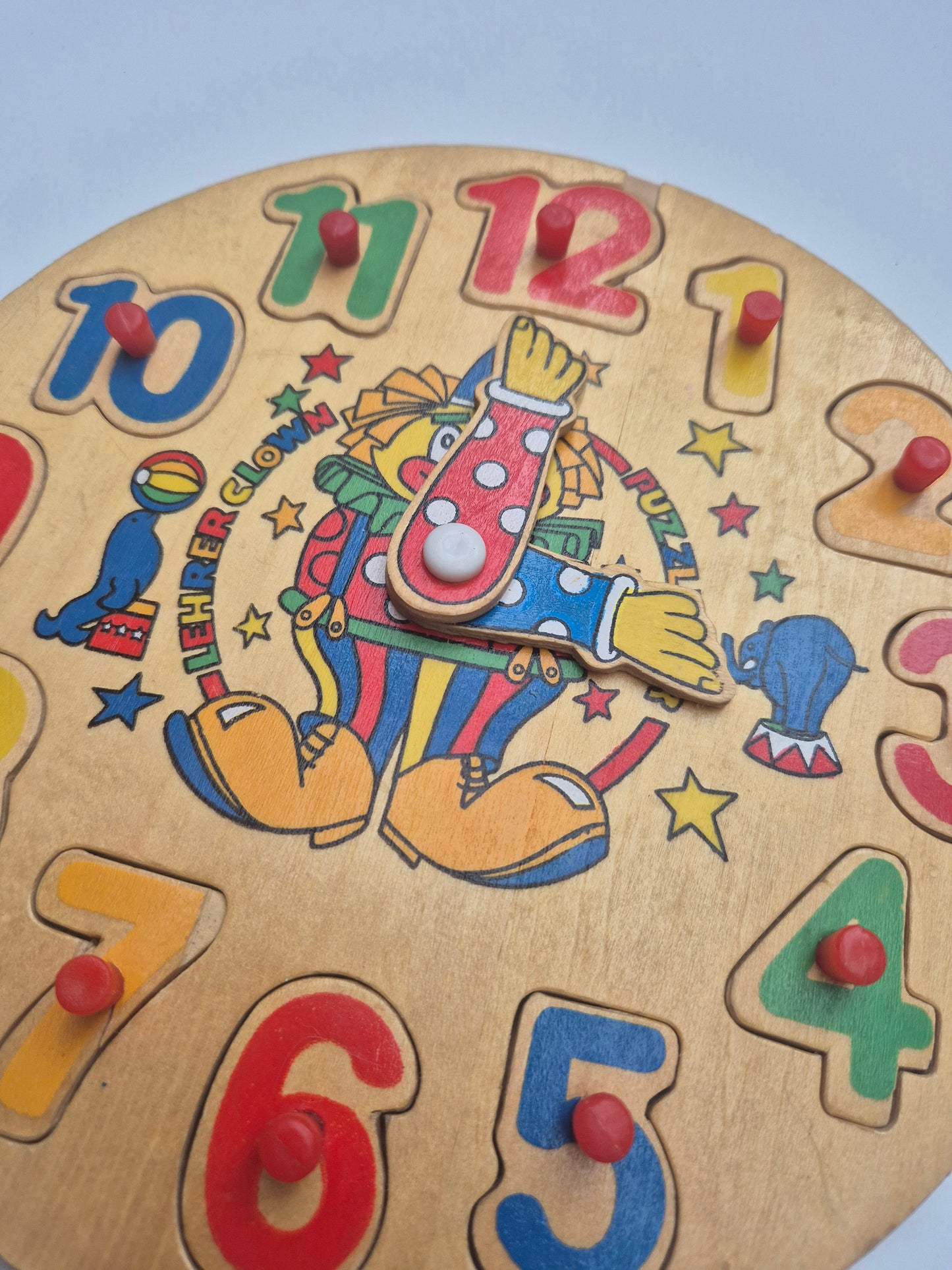 Vintage houten puzzelklok