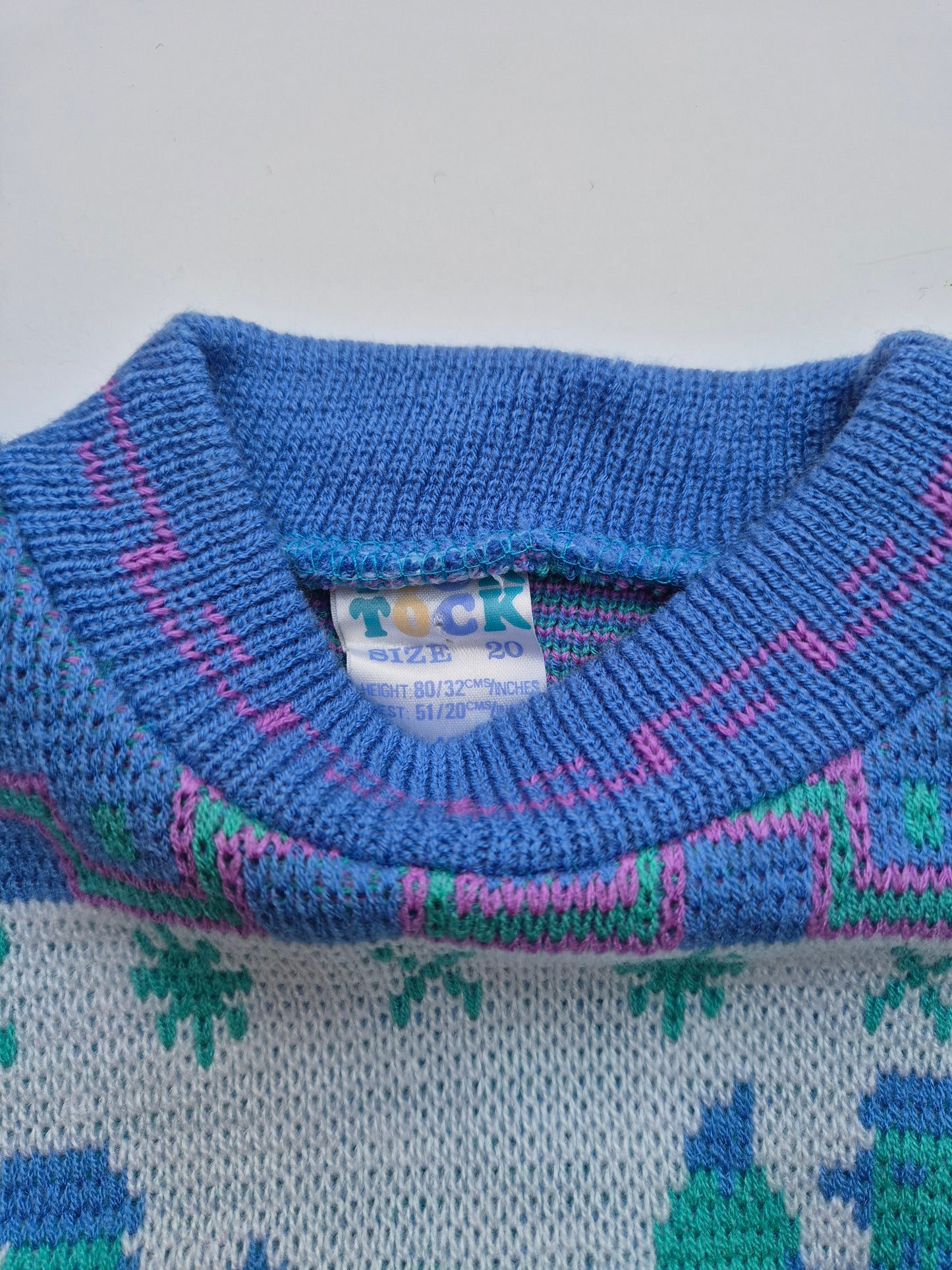 Blauwe wintersweater met pinguïns – maat 74/80 | 6/9 - 12 maanden