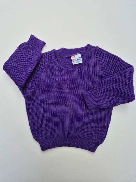 Paars gebreide trui – maat 80 | 9 - 12 maanden