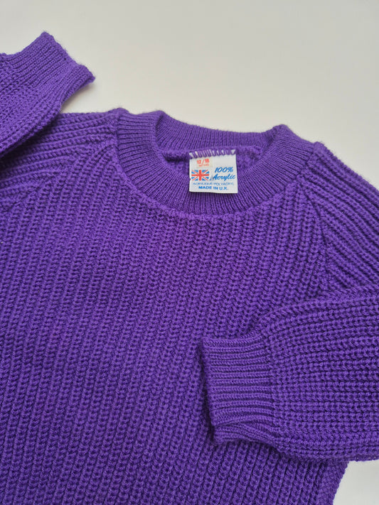 Paars gebreide trui – maat 80 | 9 - 12 maanden