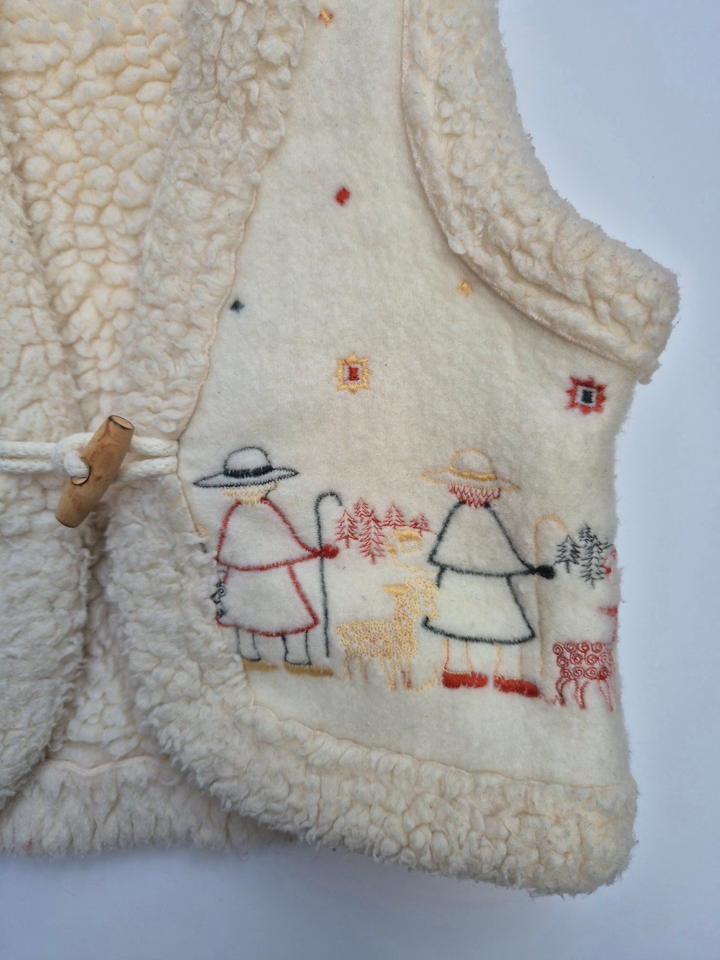 Wollen bodywarmer met borduursel – maat 80 | 9 - 12 maanden