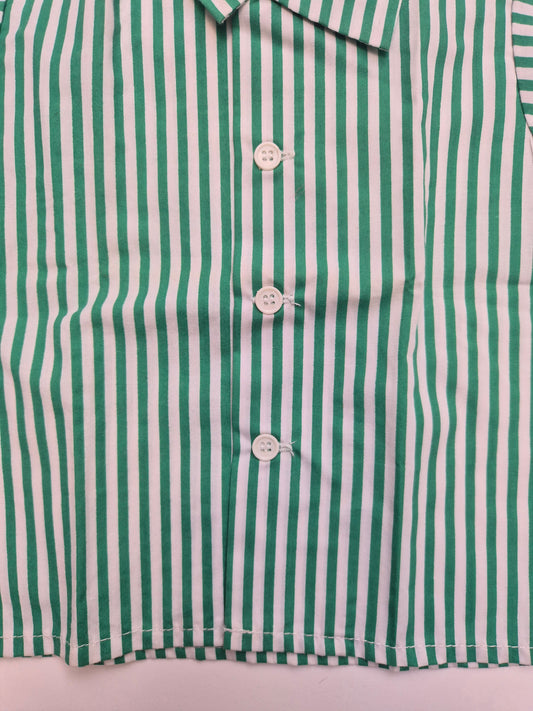 Groen-wit gestreept overhemd – maat 80 | 9 - 12 maanden