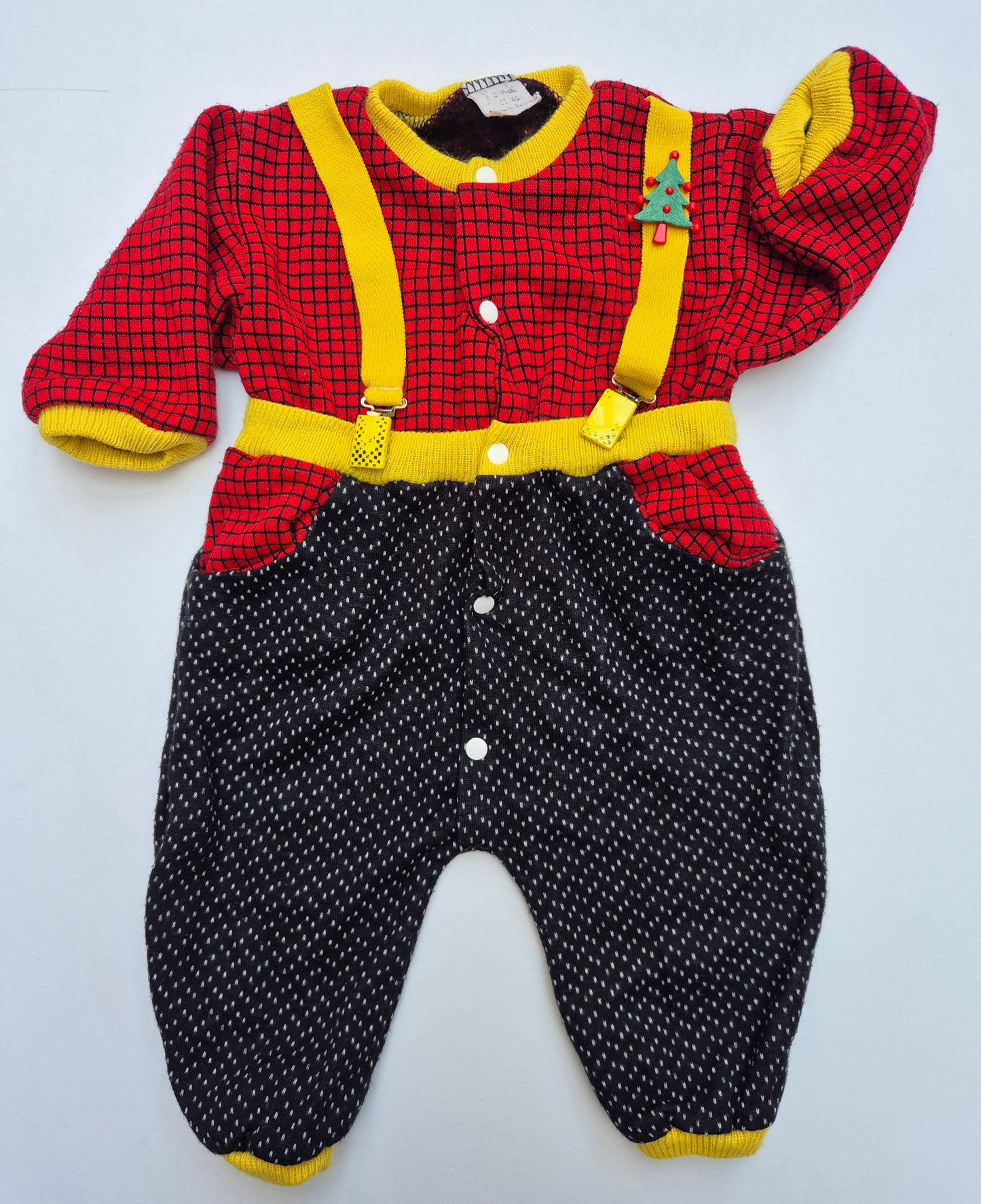 Kerstpakje met stippen en bretels – maat 62 | 2 - 3 maanden