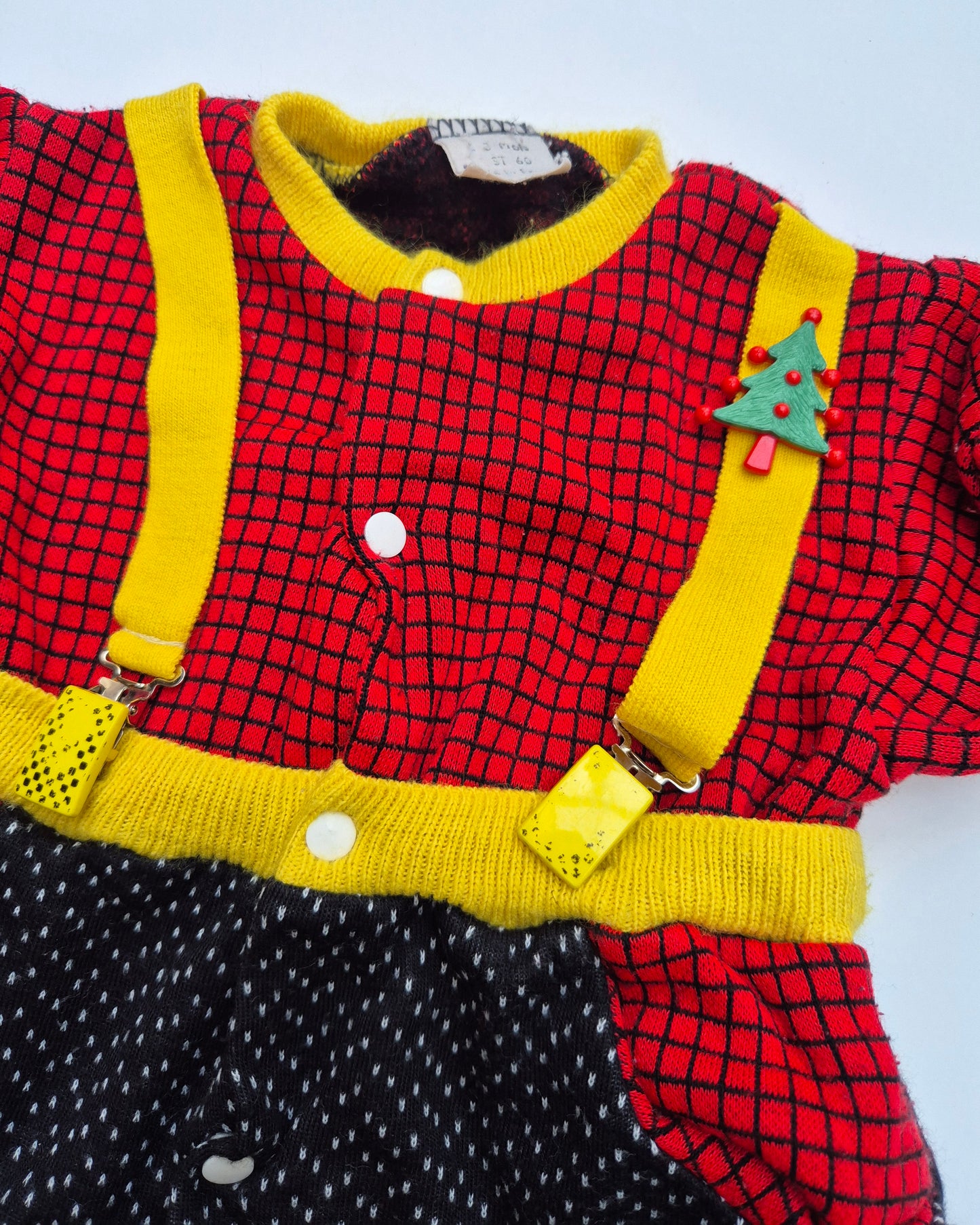 Kerstpakje met stippen en bretels – maat 62 | 2 - 3 maanden