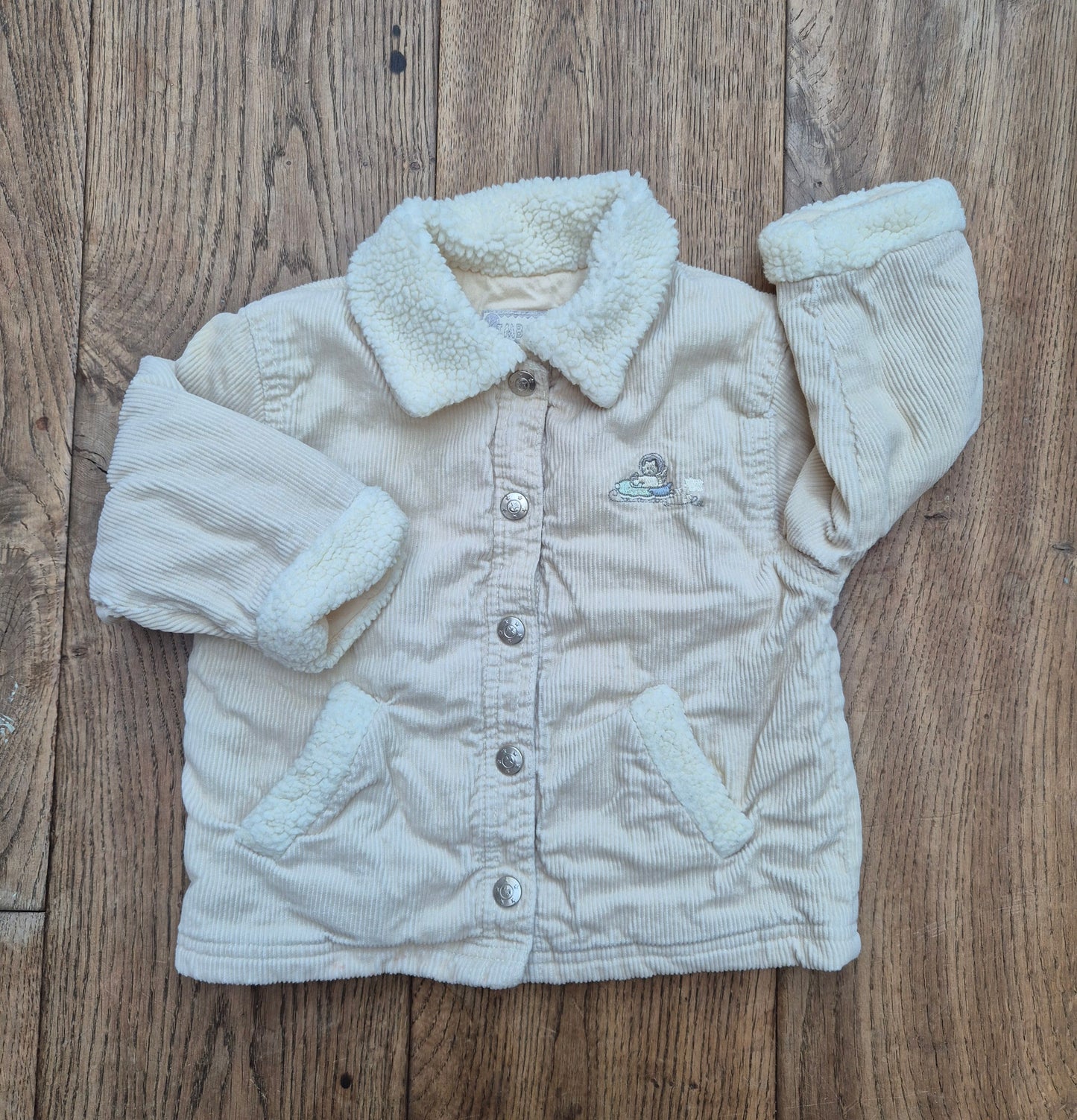 Crèmekleurig teddy jasje – maat 92 | 18 - 24 maanden
