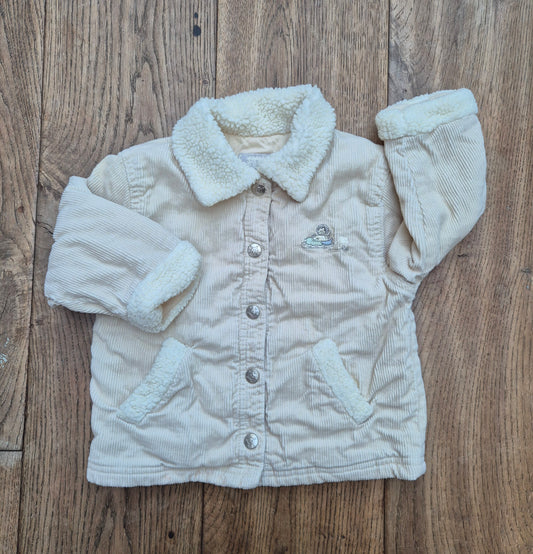 Crèmekleurig teddy jasje – maat 92 | 18 - 24 maanden