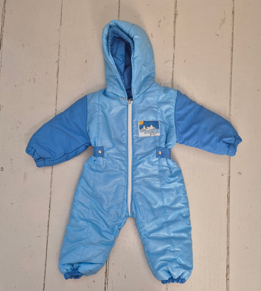 Blauw winter/skipak met print – maat 74 | 6 - 9 maanden