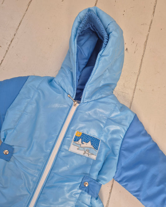 Blauw winter/skipak met print – maat 74 | 6 - 9 maanden