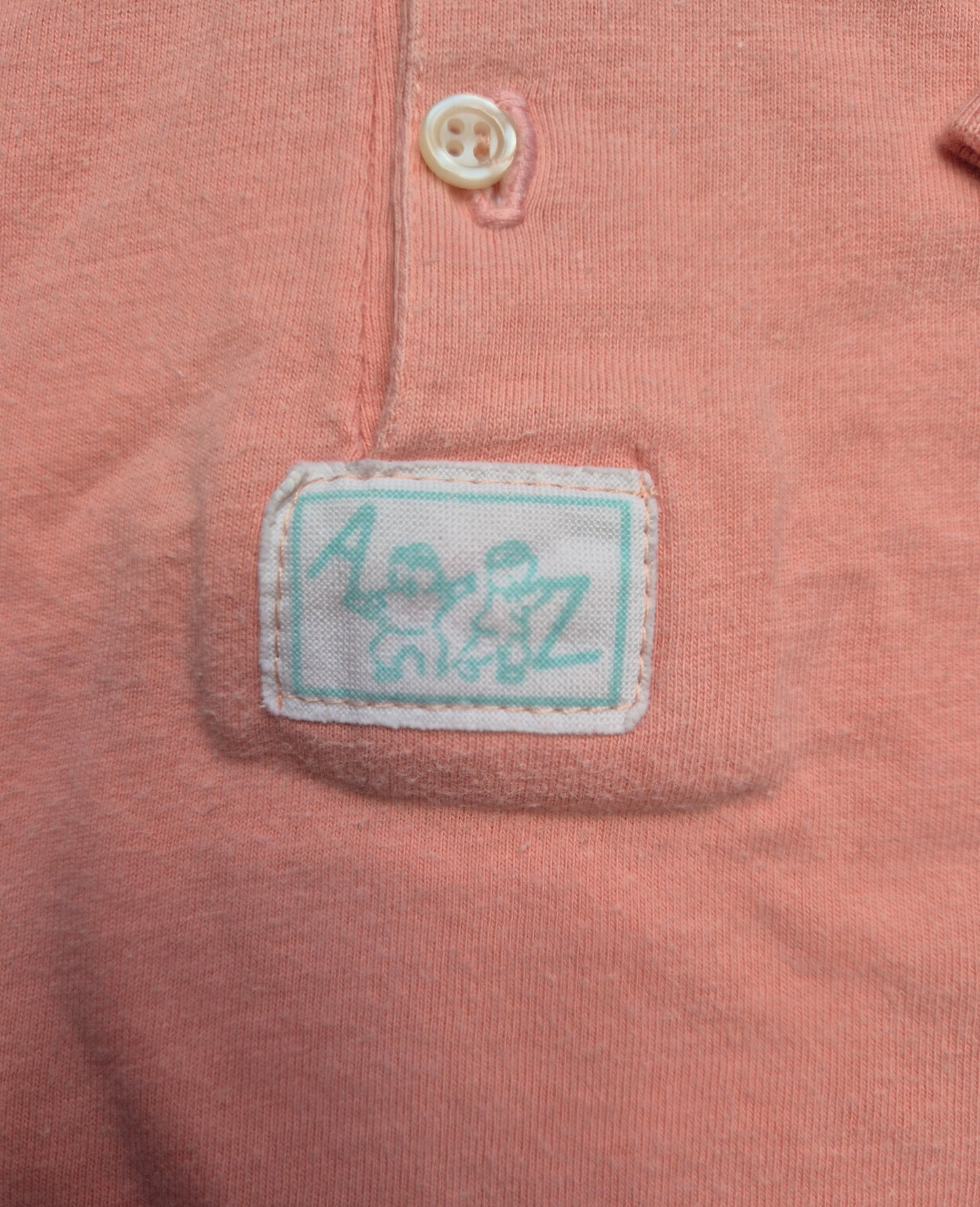 Zalmroze longsleeve polo – maat 86 | 12 - 18 maanden