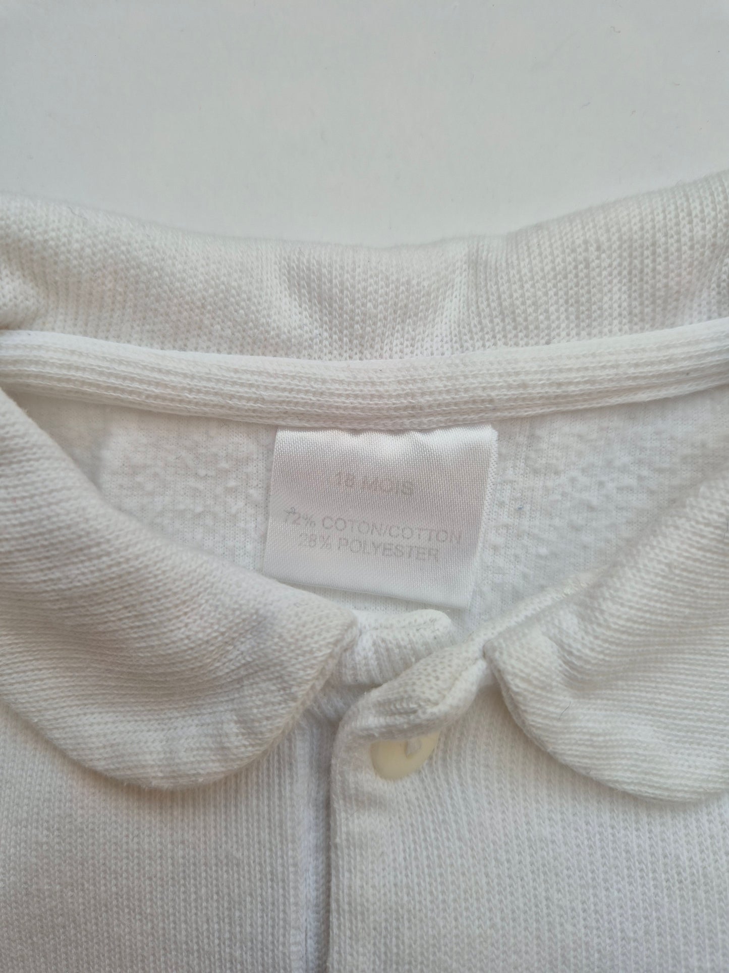 Witte longsleeve polo – maat 86 | 12 - 18 maanden