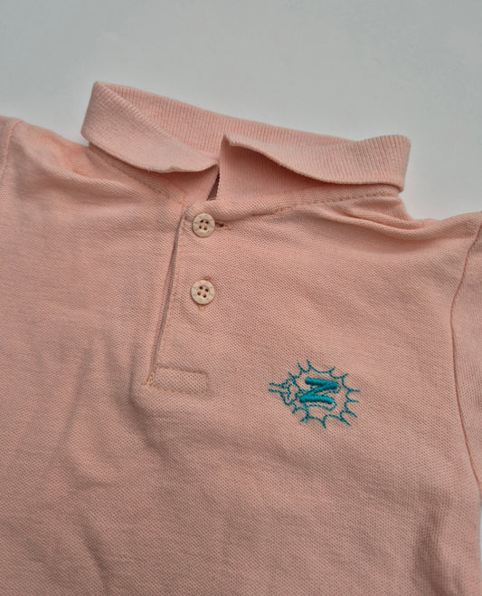 Zalmroze polo - maat 86 | 12 - 18 maanden