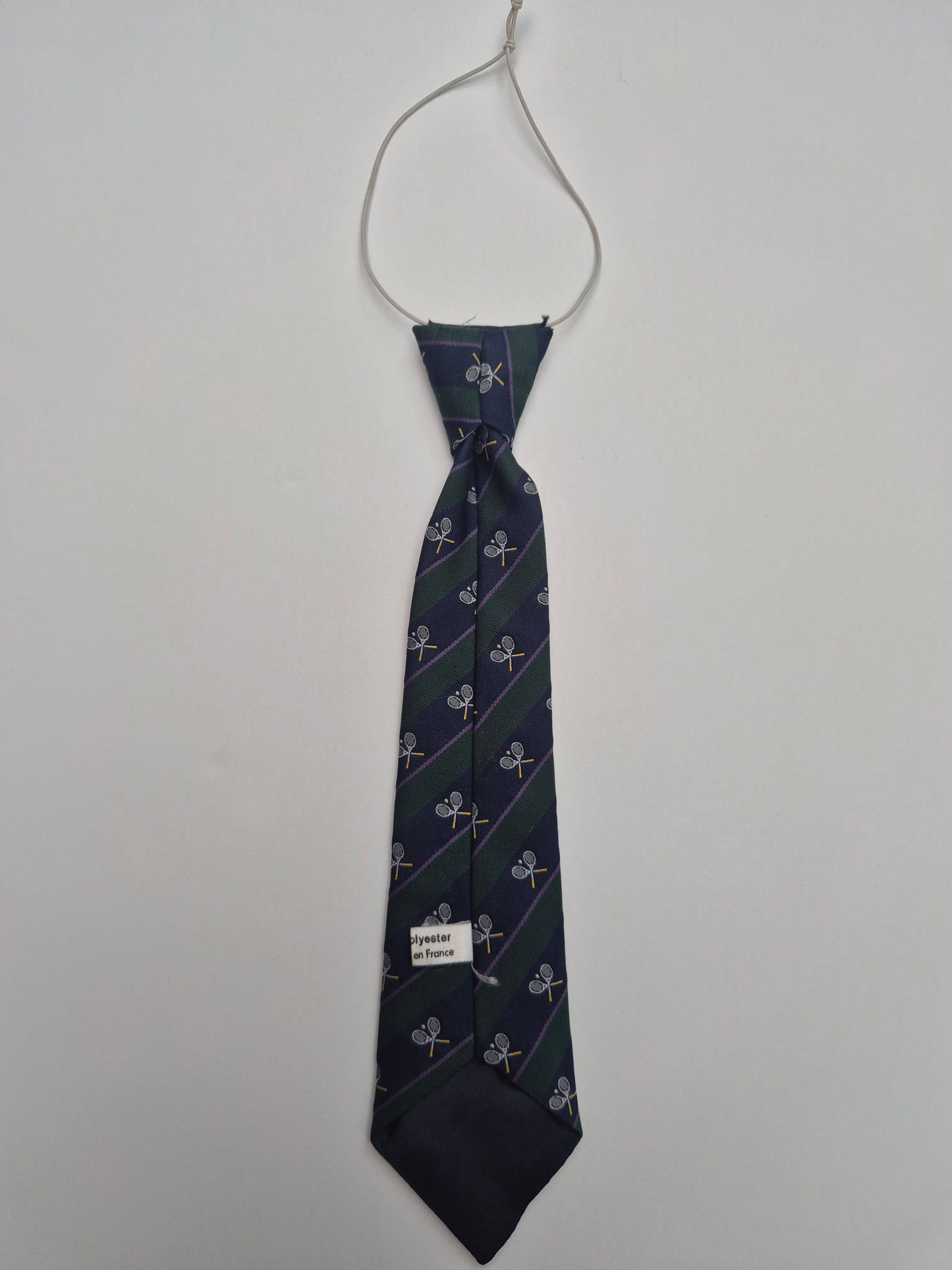 Donkergroene stropdas met tennisracketprint – one size