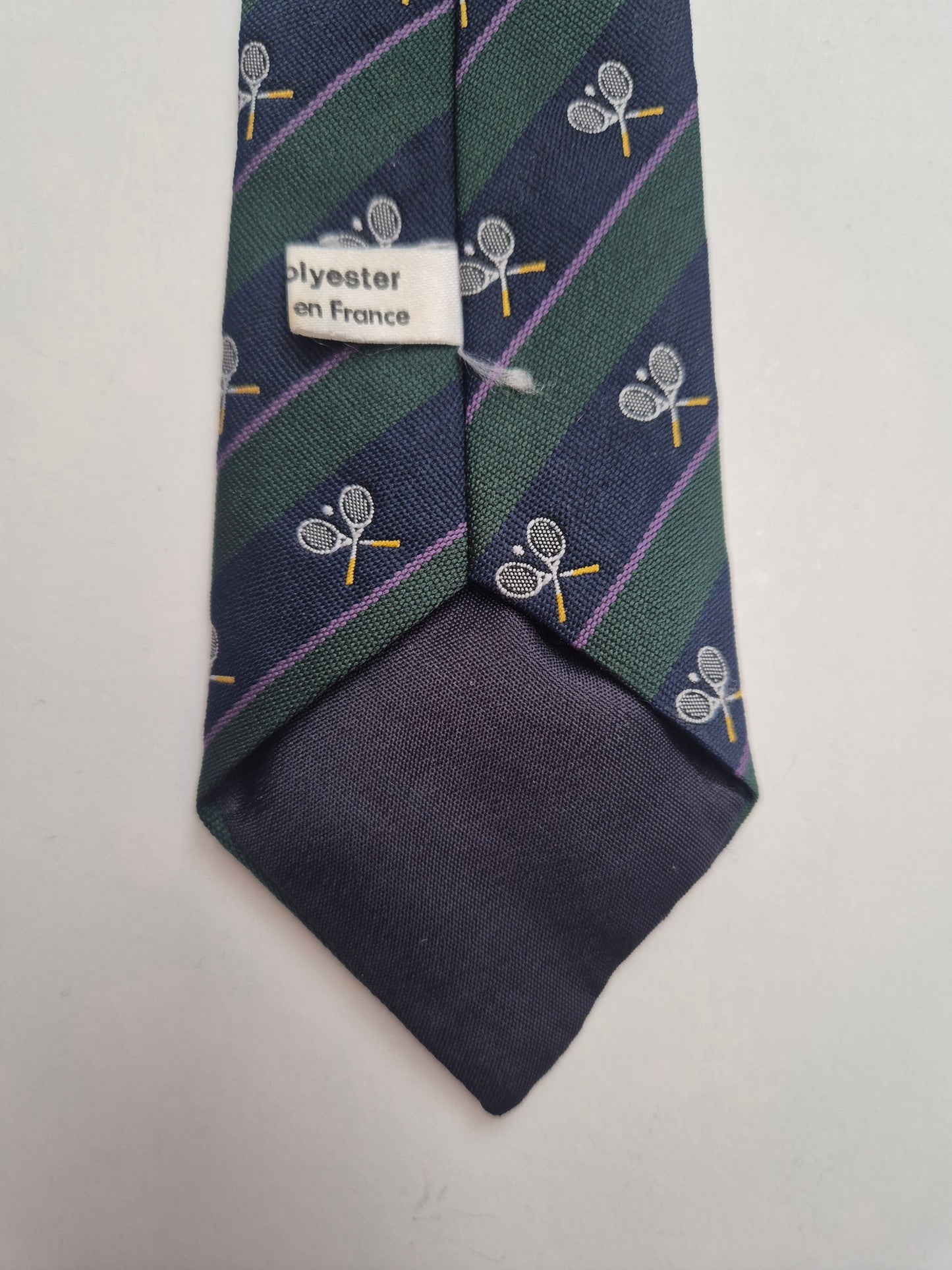 Donkergroene stropdas met tennisracketprint – one size