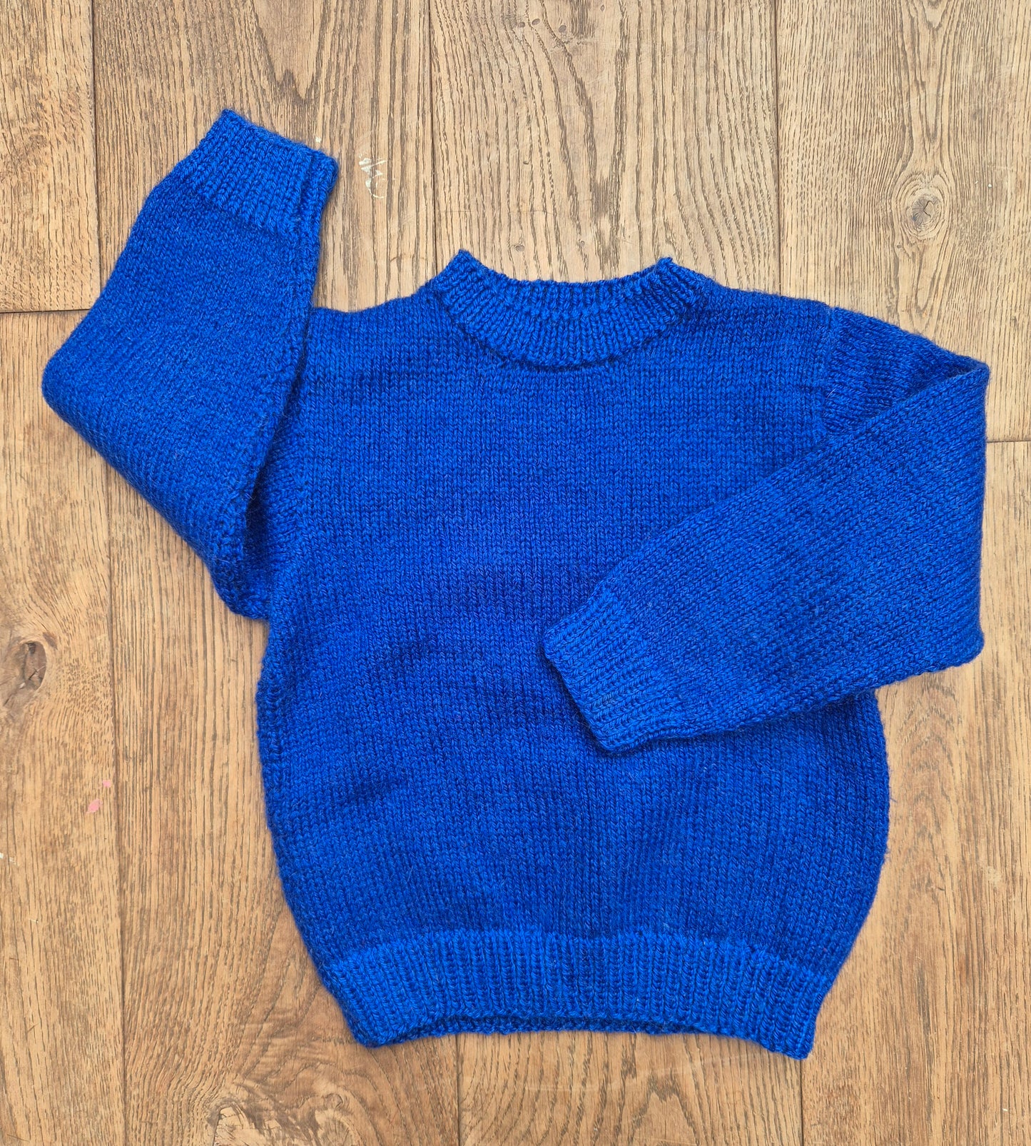 Kobaltblauwe gebreide trui – maat 104 | leeftijd 3 - 4 jaar