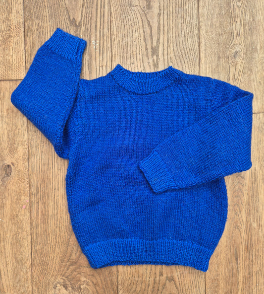 Kobaltblauwe gebreide trui – maat 104 | leeftijd 3 - 4 jaar