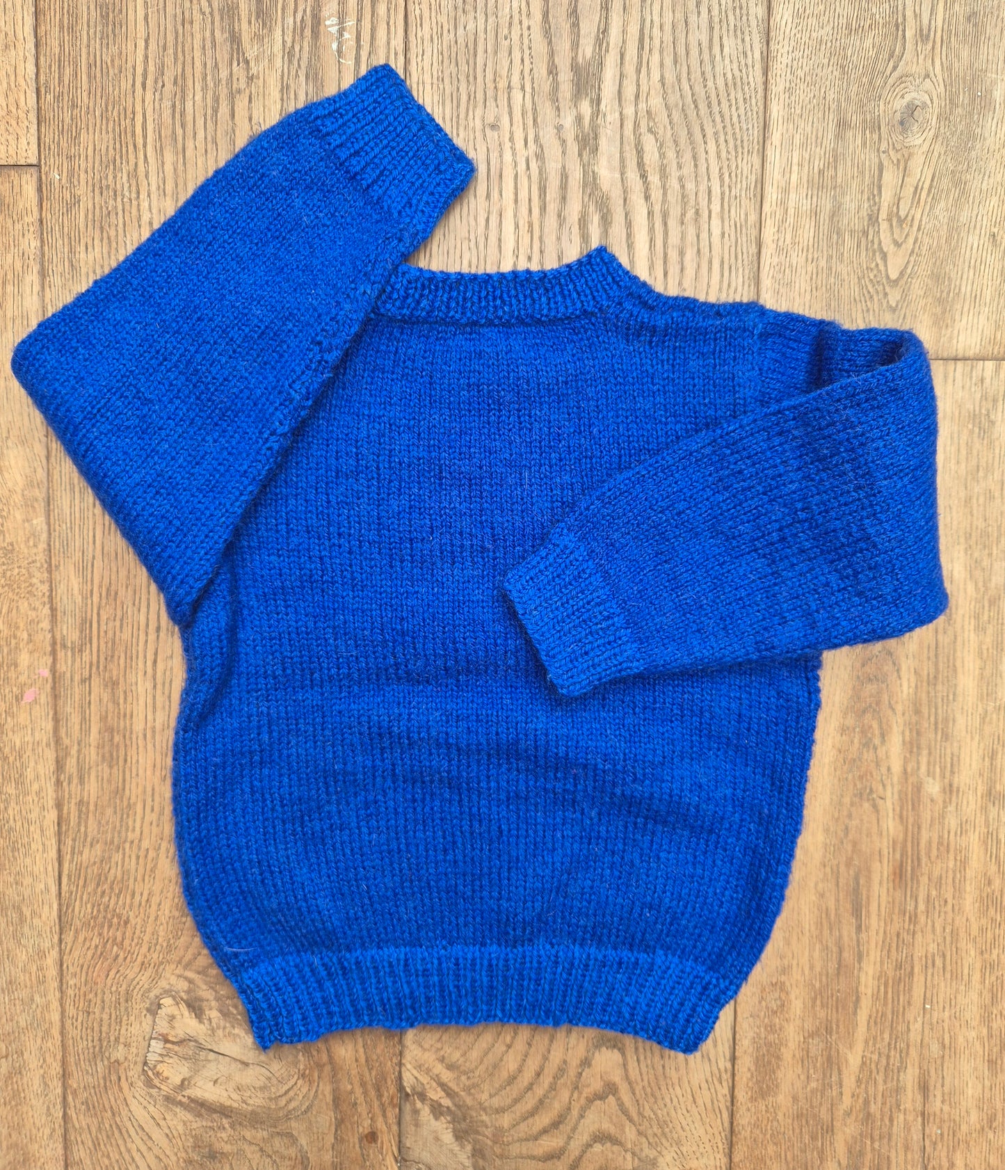 Kobaltblauwe gebreide trui – maat 104 | leeftijd 3 - 4 jaar