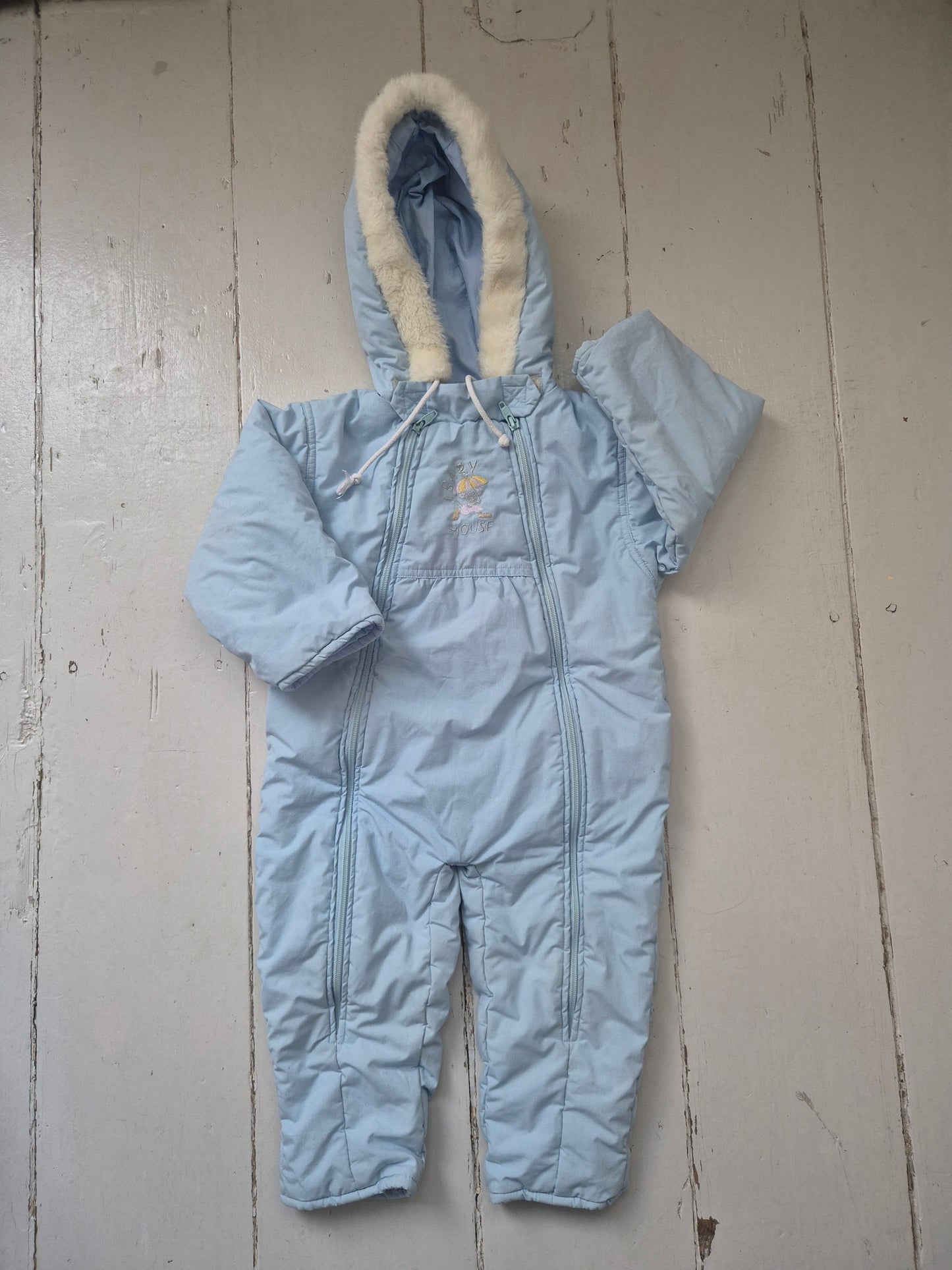 Lichtblauw skipak met witte voering – maat 68 | 3 - 6 maanden