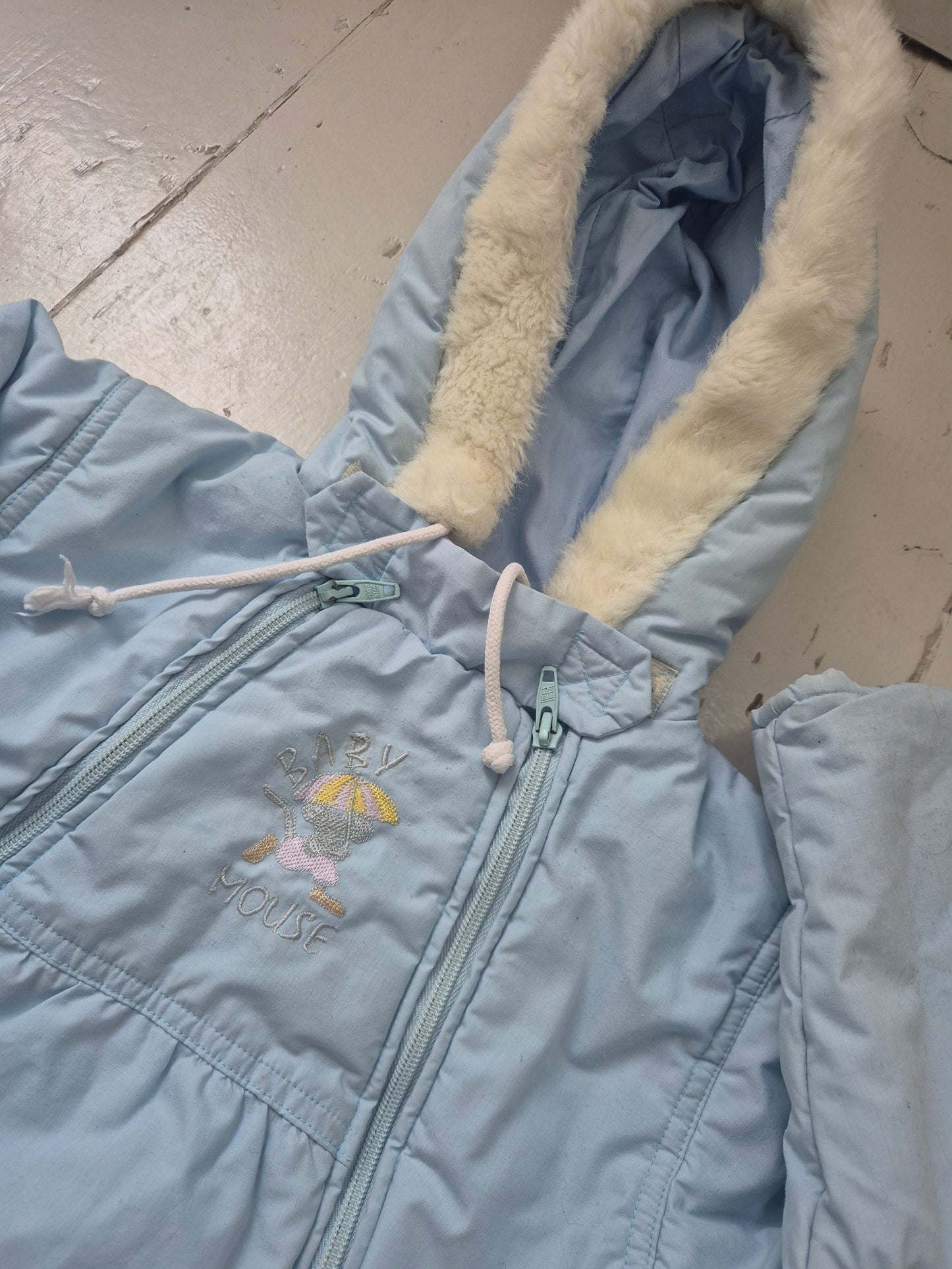 Lichtblauw skipak met witte voering – maat 68 | 3 - 6 maanden