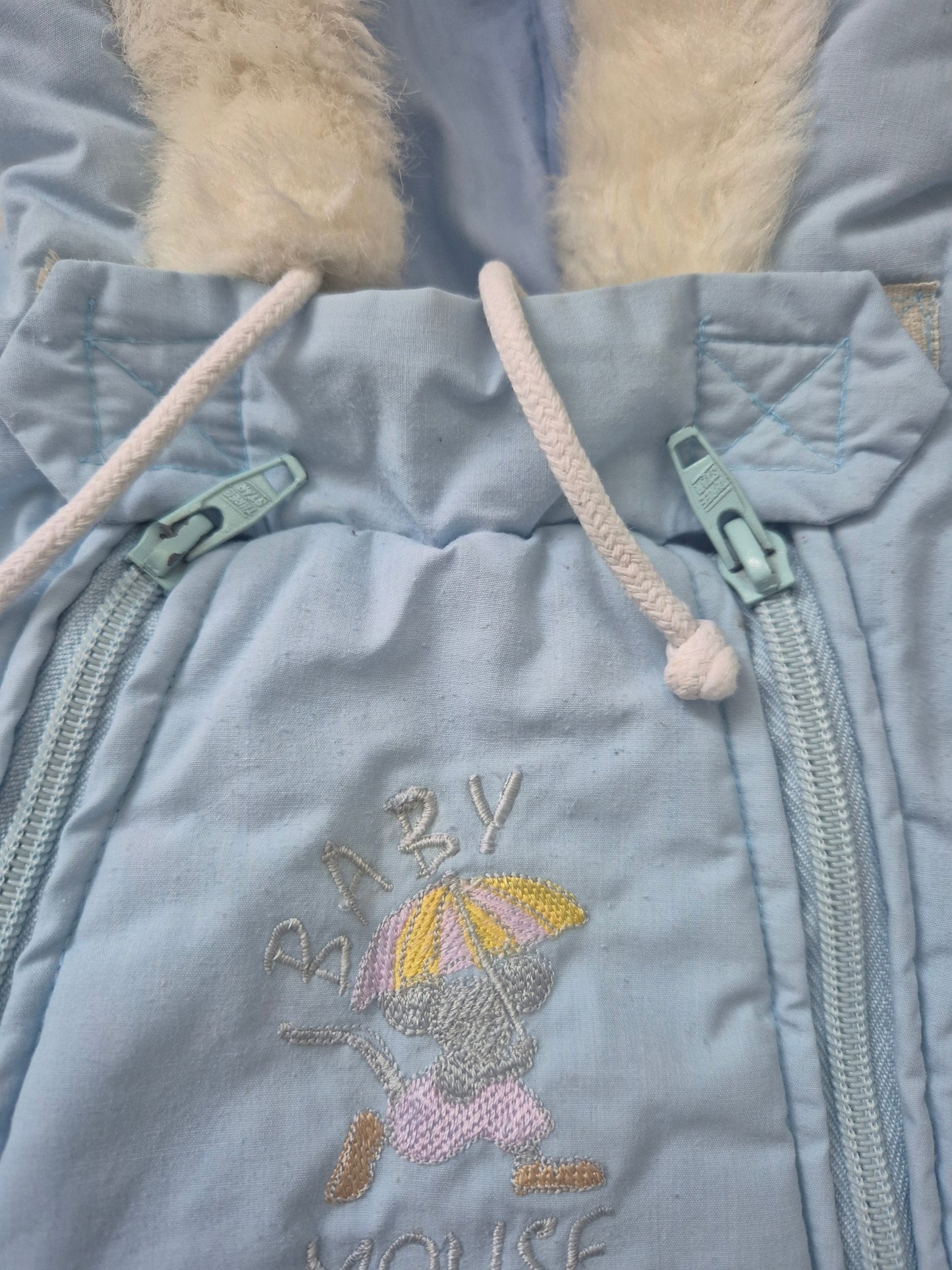 Lichtblauw skipak met witte voering – maat 68 | 3 - 6 maanden