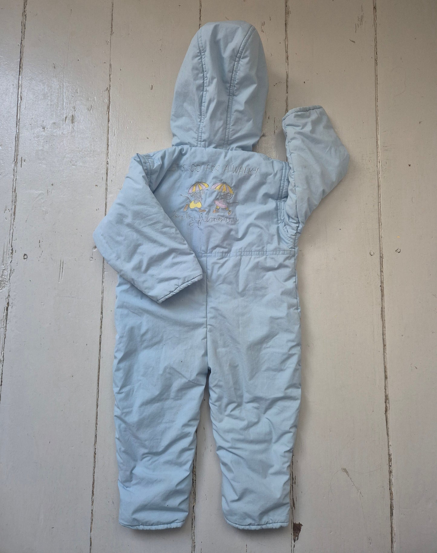 Lichtblauw skipak met witte voering – maat 68 | 3 - 6 maanden