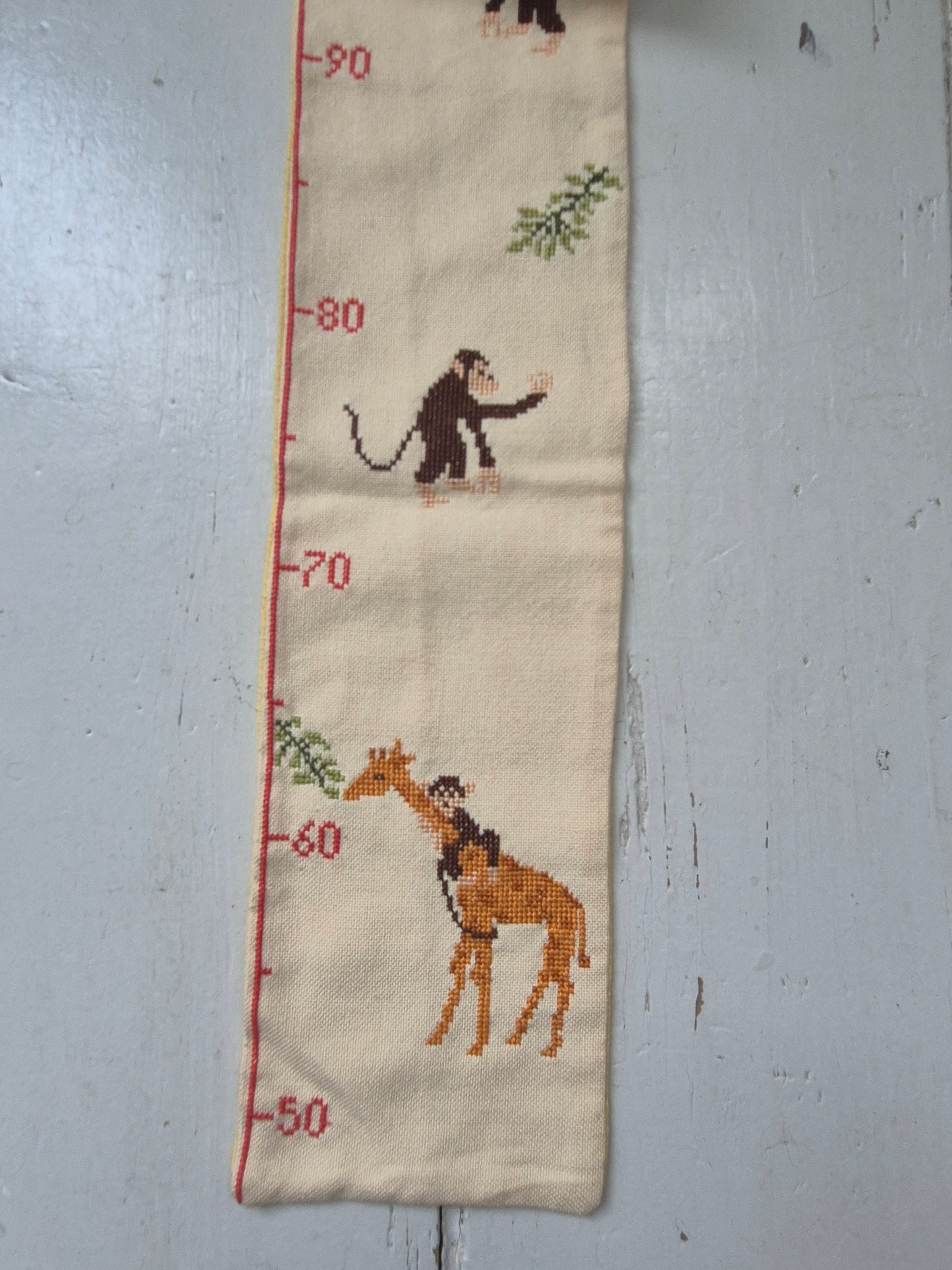 Groei meetlat stof met dieren