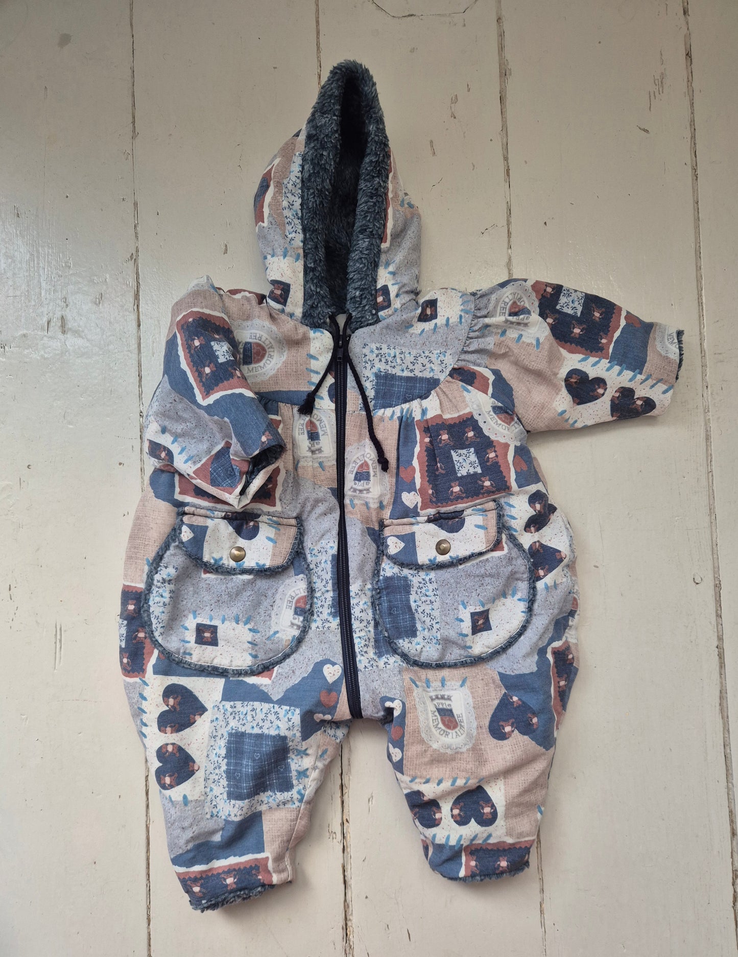 Patchwork winter/skipak – maat 68 | 3 - 6 maanden