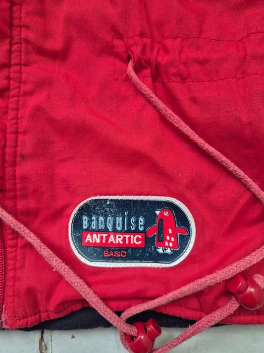 Rode winterjas met capuchon – maat 80 | 9 - 12 maanden