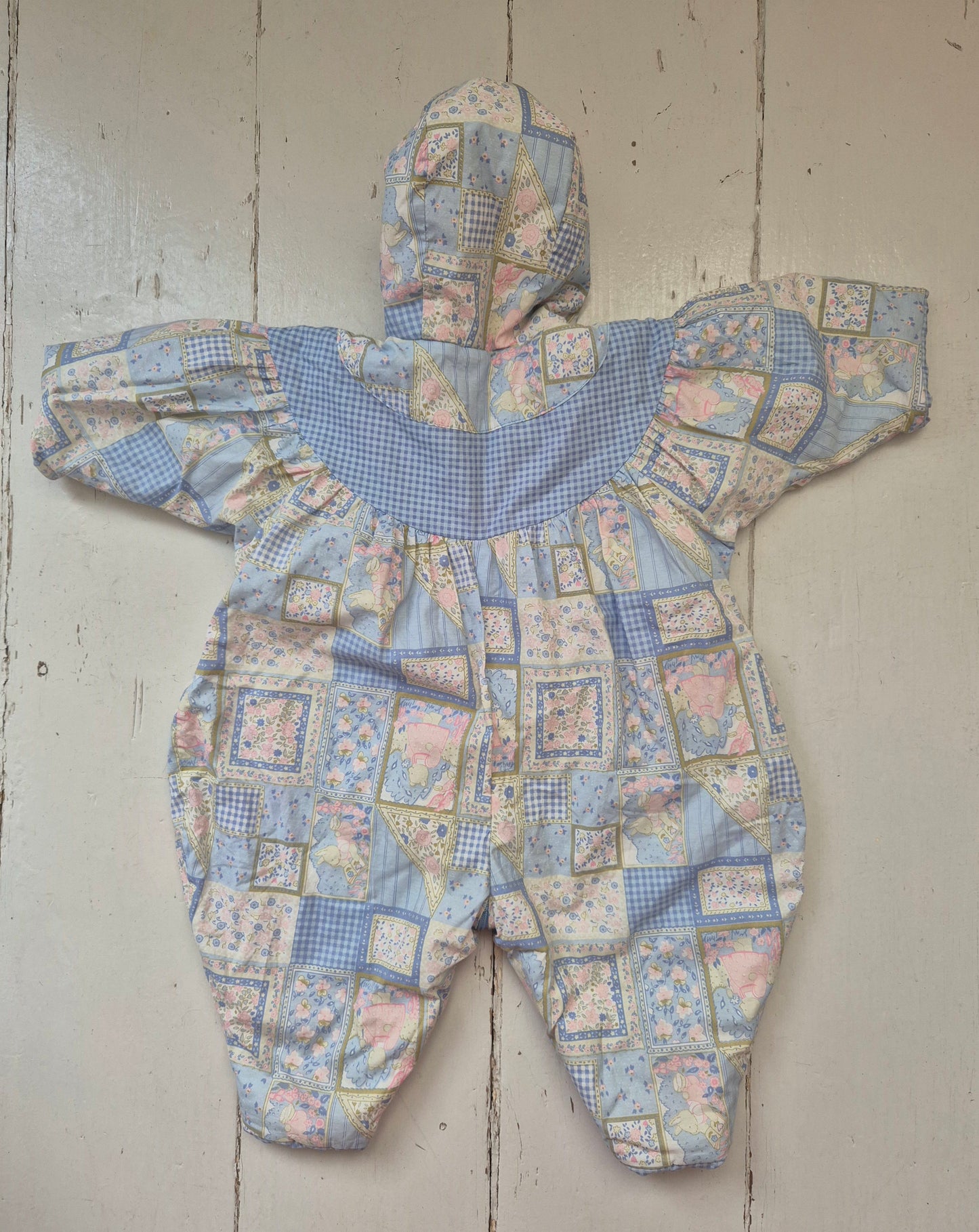 Pastel patchwork winter/skipak – maat 68 | 3 - 6 maanden