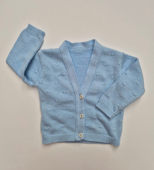 Lichtblauw gebreid vest – maat 68 | 6 - 9 maanden