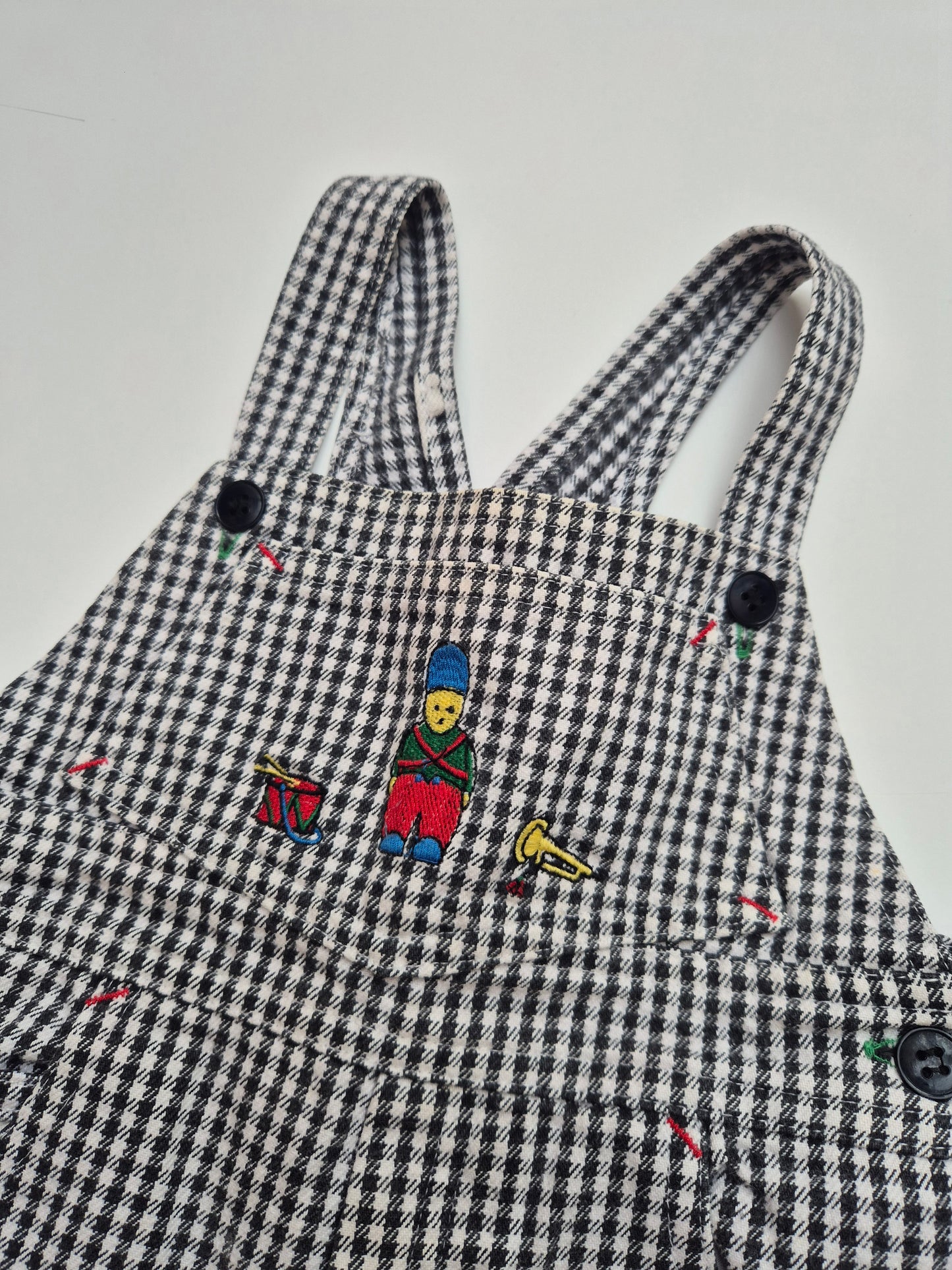 Zwart-wit geblokte tuinbroek – maat 86 | 12 - 18 maanden