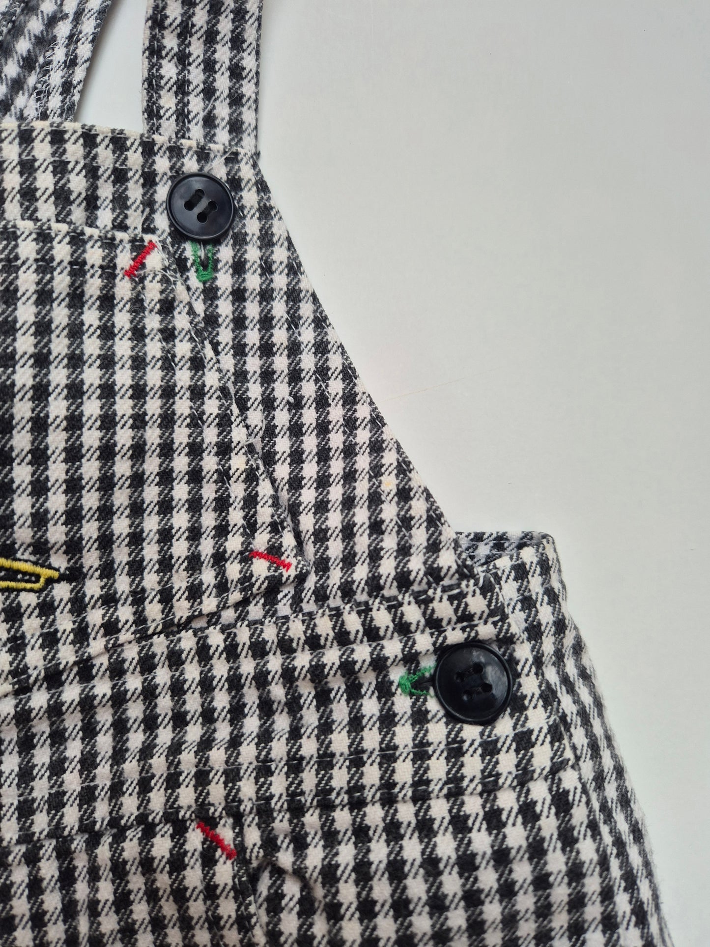 Zwart-wit geblokte tuinbroek – maat 86 | 12 - 18 maanden